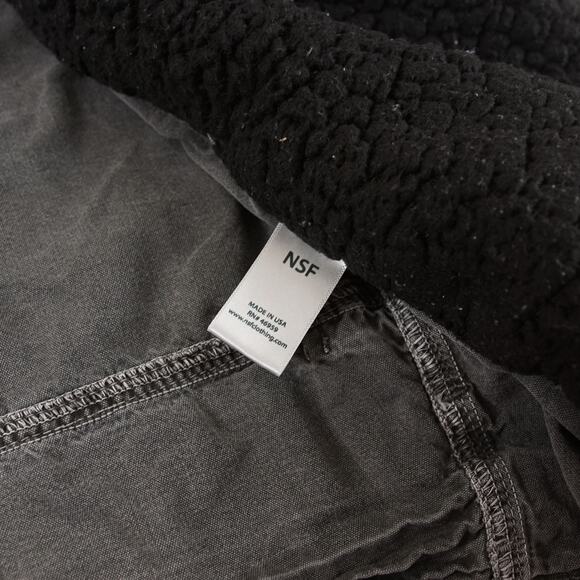 NSF Washed Gray Oversized Utility Vest Sherpa Lined Womens Sz M - Picture 8 of 8